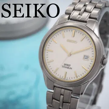 47 SEIKO 시계 남성용 티타늄 축광 다이얼 스피릿 데이트 실버