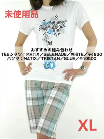 새상품/미사용 MATIX TRISTAN 블루 체크 숏팬츠 XL