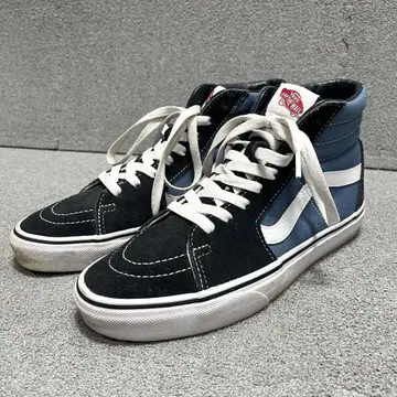 레어 블랙 네이비 스웨이드 캔버스 절개 반스 SK8-HI US7.5