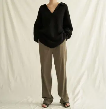 ENOF basic straight pants M 카키