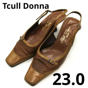 새상품급 투클돈나 펌프스 23cm 브라운 천연 가죽 일본제