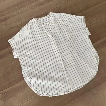 저널 스탠다드 레이온 린넨 노카라 블라우스