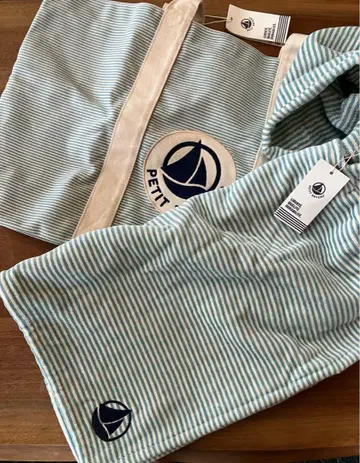 PETIT BATEAU 쁘띠 바토 토트 백 타월 판초