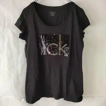 캘빈클라인 반팔 티셔츠 스팽글 블랙 S