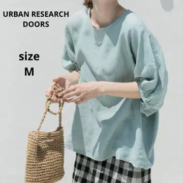 새상품급 URBAN RESEARCH DOORS 린넨 벌룬 슬리브 블라우스
