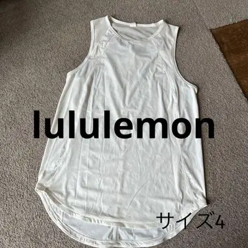 Lululemon 화이트 슬리브리스 티셔츠 사이즈 4