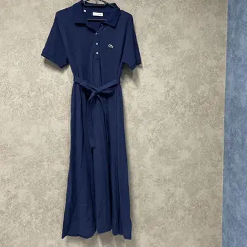 Lacoste 네이비 폴로 셔츠 원피스 반팔 34 부드러운 실루엣