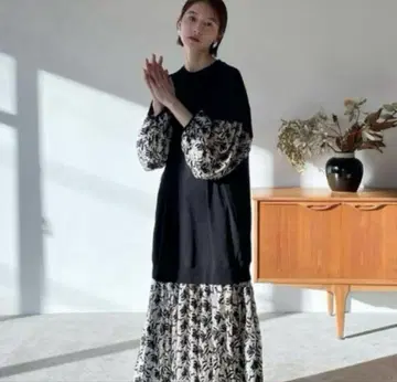 CLANE FLOWER LACE MIX 원피스