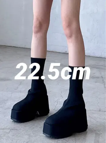 GRL 그레일 통굽 니트 미들 부츠[zr1193] 22.5cm