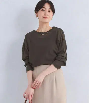그린 라벨 릴랙싱 시어 오버 사이즈 롱 슬리브 티셔츠