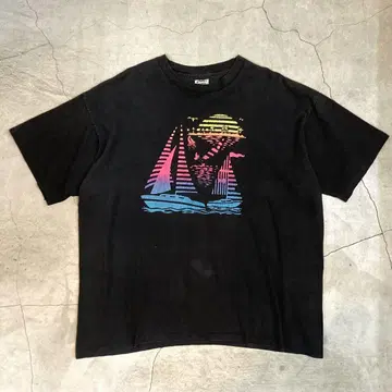 90's USA제 빈티지 티셔츠 XXXL 블랙 요트
