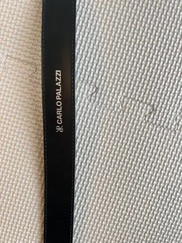 CARLO PALAZZI 블랙 가죽 벨트