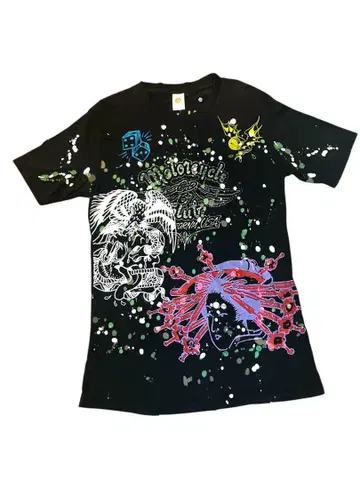 에드하디 Ed Hardy 오이란 패턴 티셔츠 y2k