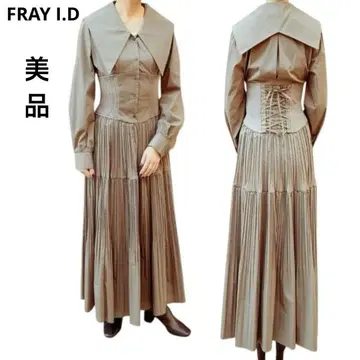 FRAY I.D 프레이 아이디 빅 칼라 셔츠 원피스 레이스업