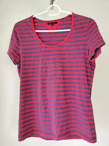 akuaku풍 Tommy Hilfiger 빨파 스트라이프 반팔 티셔츠
