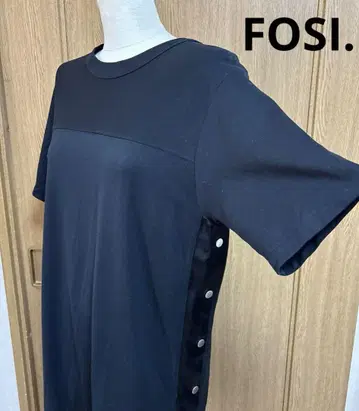 FOSI. 포시 원피스 사이드 버튼 디자인 블랙