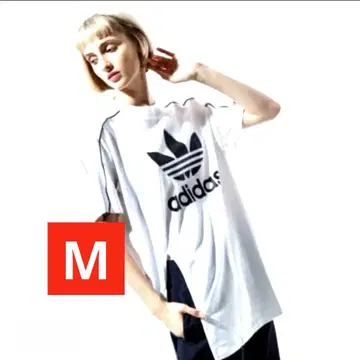 아디다스 아디다스 화이트 흰색 슬릿 T 셔츠 M 새상품급 인기