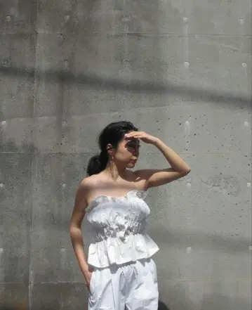 SeaRoomlynn Cotton 셔링 뷔스티에 화이트