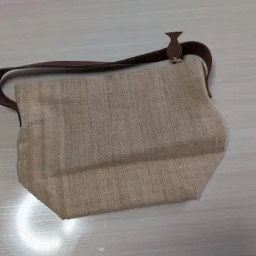 린넨 토트백 가죽 스트랩
