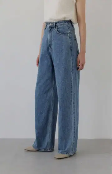 Na.e Wide Loose Jeans _Deep Blue 보통 길이