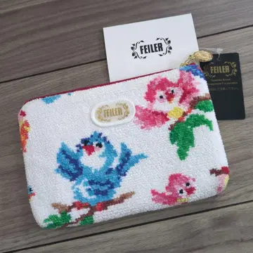 FEILER 새 자수 파우치 약 20x13cm
