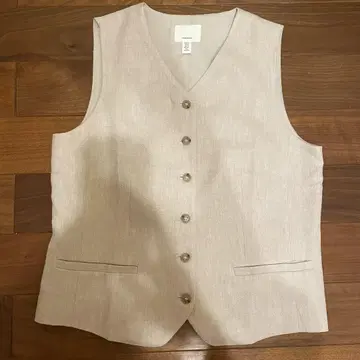 H&M 린넨 블렌드 수트 베스트 34 라이트 베이지