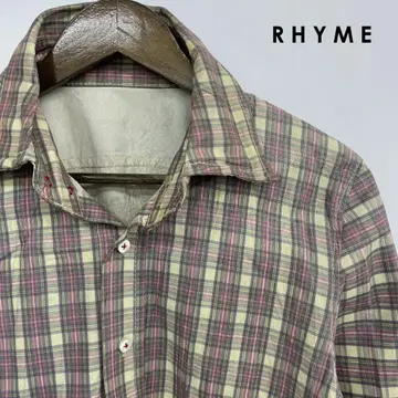 RHYME 라임 돈피 가죽 셔츠 피그 가죽 긴팔 체크 L