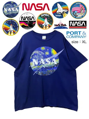 NASA 티셔츠 XL 네이비 USA 구제 의류