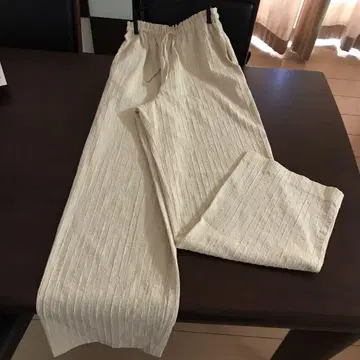 와이드 팬츠 베이지 롱 팬츠 리조트 팬츠 롱 레그 실루엣