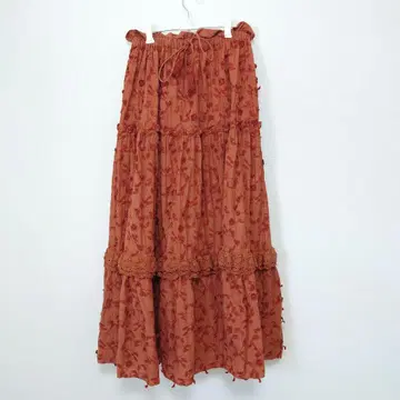 IENA LA BOUCLE 컷워크 자수 티어드 스커트