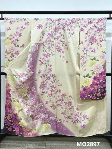 후리소데 금 부품 럭셔리 자수 기장 153cm 작은 체구에 적합
