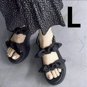 LE TALON 르 탈론 리본 스니커즈 밑창 샌들 블랙