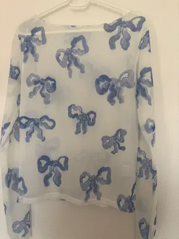 POPPY BLUE RIBBON SEE-THROUGH TOPS