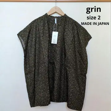 grin 린넨 작은 꽃 프린트 와이드 튜닉
