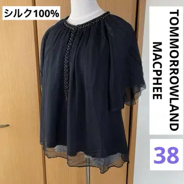 TOMMORROWLAND MACPHEE 실크 100% 블라우스 네이비