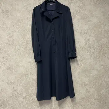 블랙 긴팔 셔츠 원피스 비침 있음 쇼와 레트로 13호