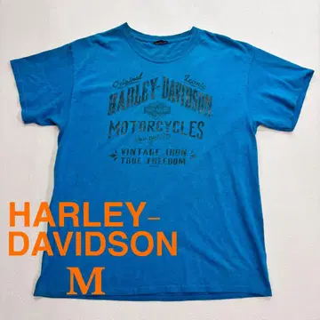 HARLEY-DAVIDSON 반팔 티셔츠 M 상당 스카이블루