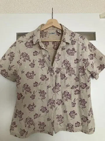 L.L.Bean 꽃무늬 반팔 셔츠 사이즈 12 여성용 M 사이즈 상당