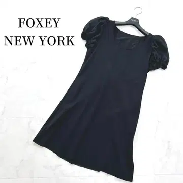 FOXEY NEW YORK 퍼프 슬리브 뒷면 절개 원피스 옷걸이 포함