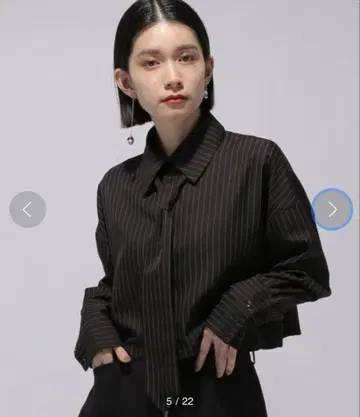 HARE 이소자이 넥타이 숏 셔츠 스트라이프