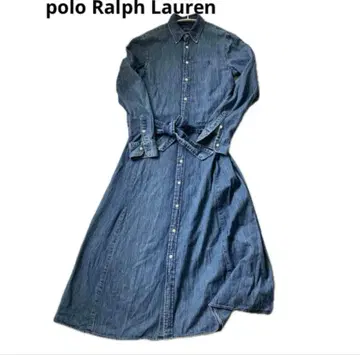 POLO RALPH LAUREN 데님 셔츠 원피스 맥시 길이 4