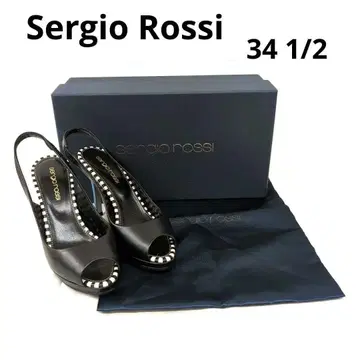 226 Sergio Rossi 블랙 샌들 수납 가방 포함 34 1/2