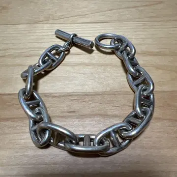 남성용 실버 체인 팔찌 길이 22cm