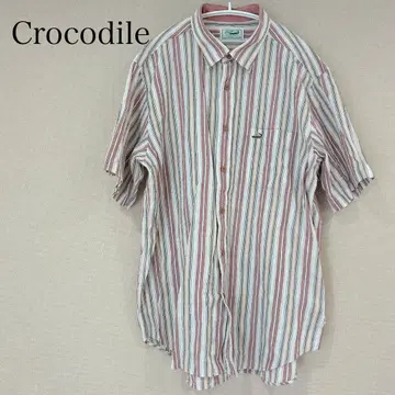 Crocodile 크로커다일 셔츠 반팔 남성용 스트라이프 세련된