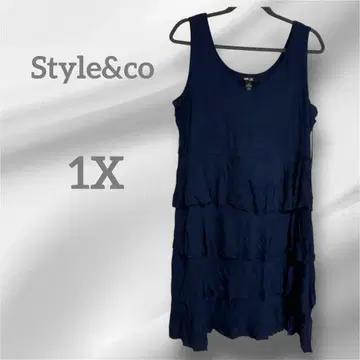 단 1점 Style&co. 네이비 슬리브리스 튜닉 [1X]