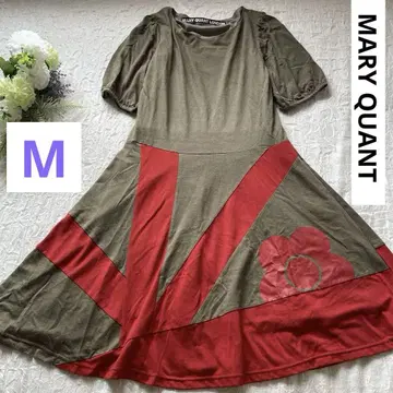 MARY QUANT 원피스 카키 레드 데이지 귀여운 M