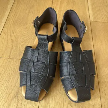구르카 샌들 일본제 소프트 가죽 블랙 23cm