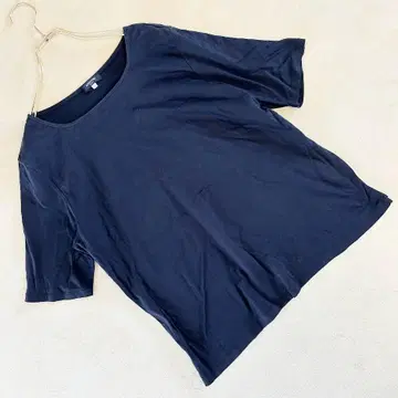 알파 큐빅 크루넥 반팔 티셔츠 네이비 계열 3L 넉넉한