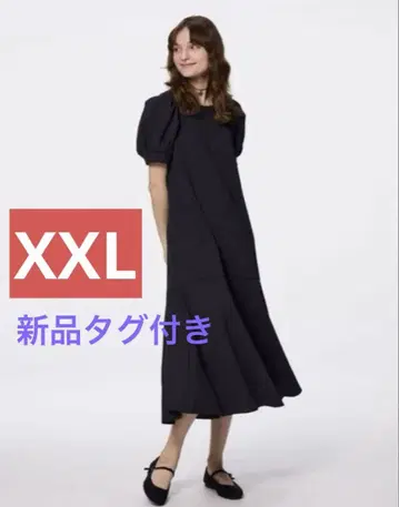 새상품 볼륨 슬리브 원피스 5분 소매 XXL 사이즈