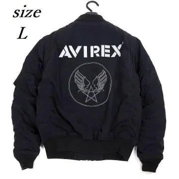 AVIREX 아비렉스 리버서블 MA-1 빅 로고 블랙 L